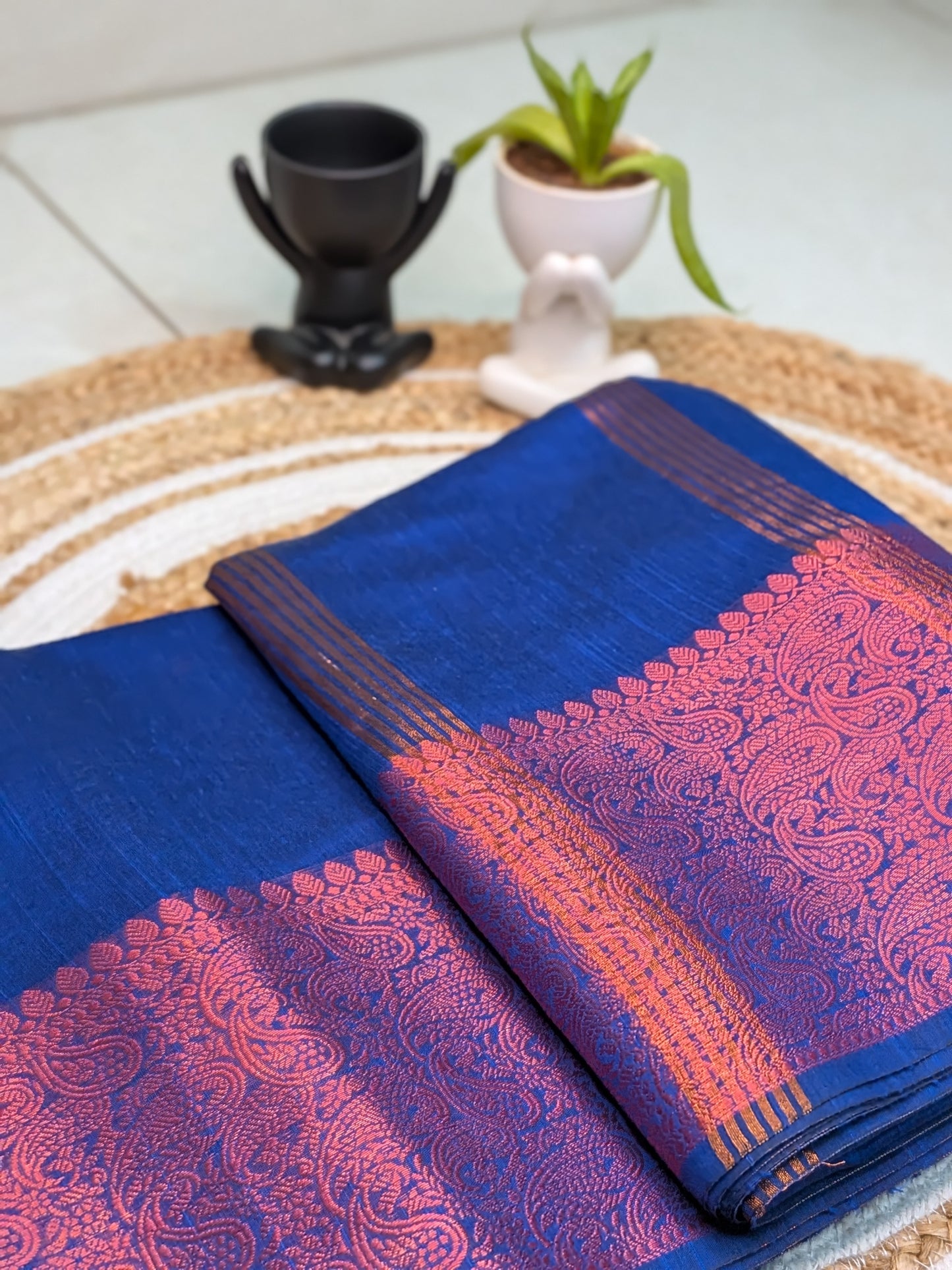 Svarna – Semi Banarasi Saree with Golden Zari Elegance
