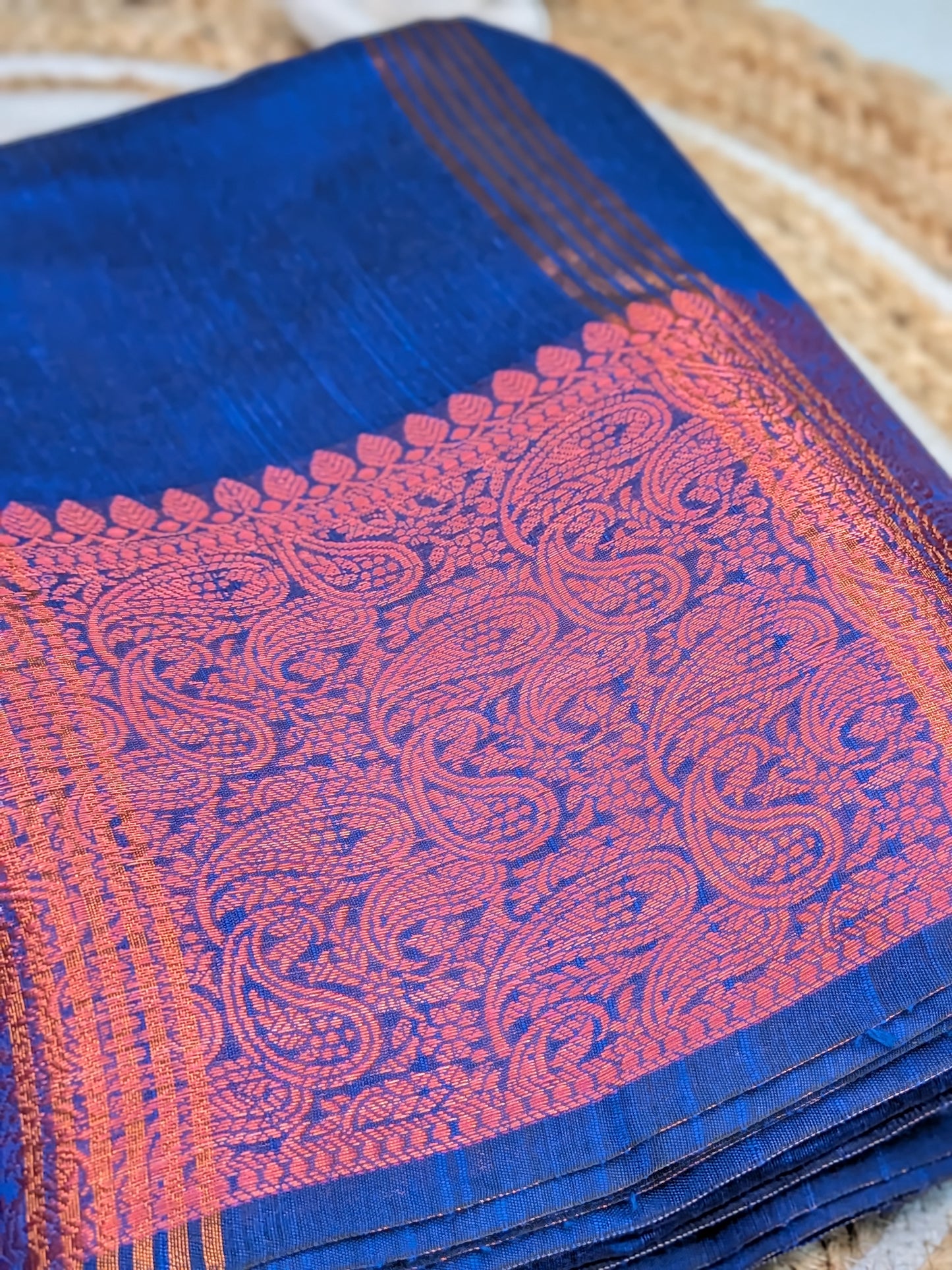Svarna – Semi Banarasi Saree with Golden Zari Elegance
