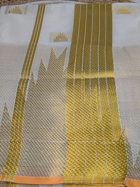 Ponnonam – Kerala Cotton Set Saree with Temple Borders & Temple Motifs