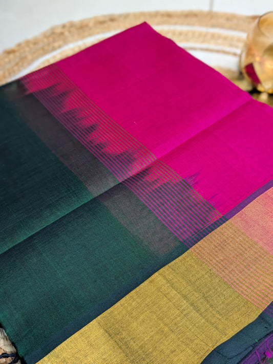 Varnam - Pink Elegance in Pure Kanchipuram Silk Cotton