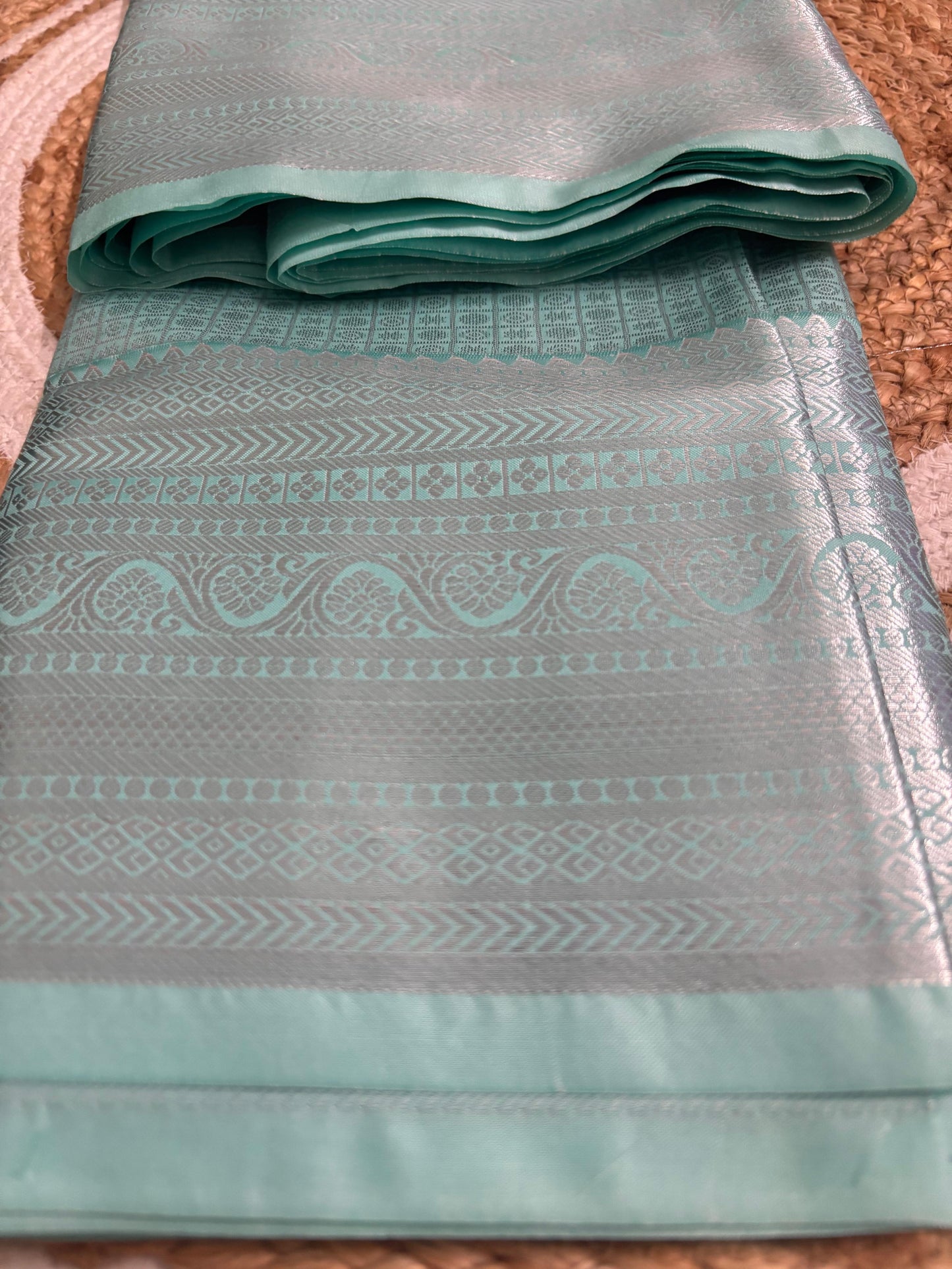 Nayika – Semi Silk Kanchipuram Saree in Pastel bule tone with Silver Zari