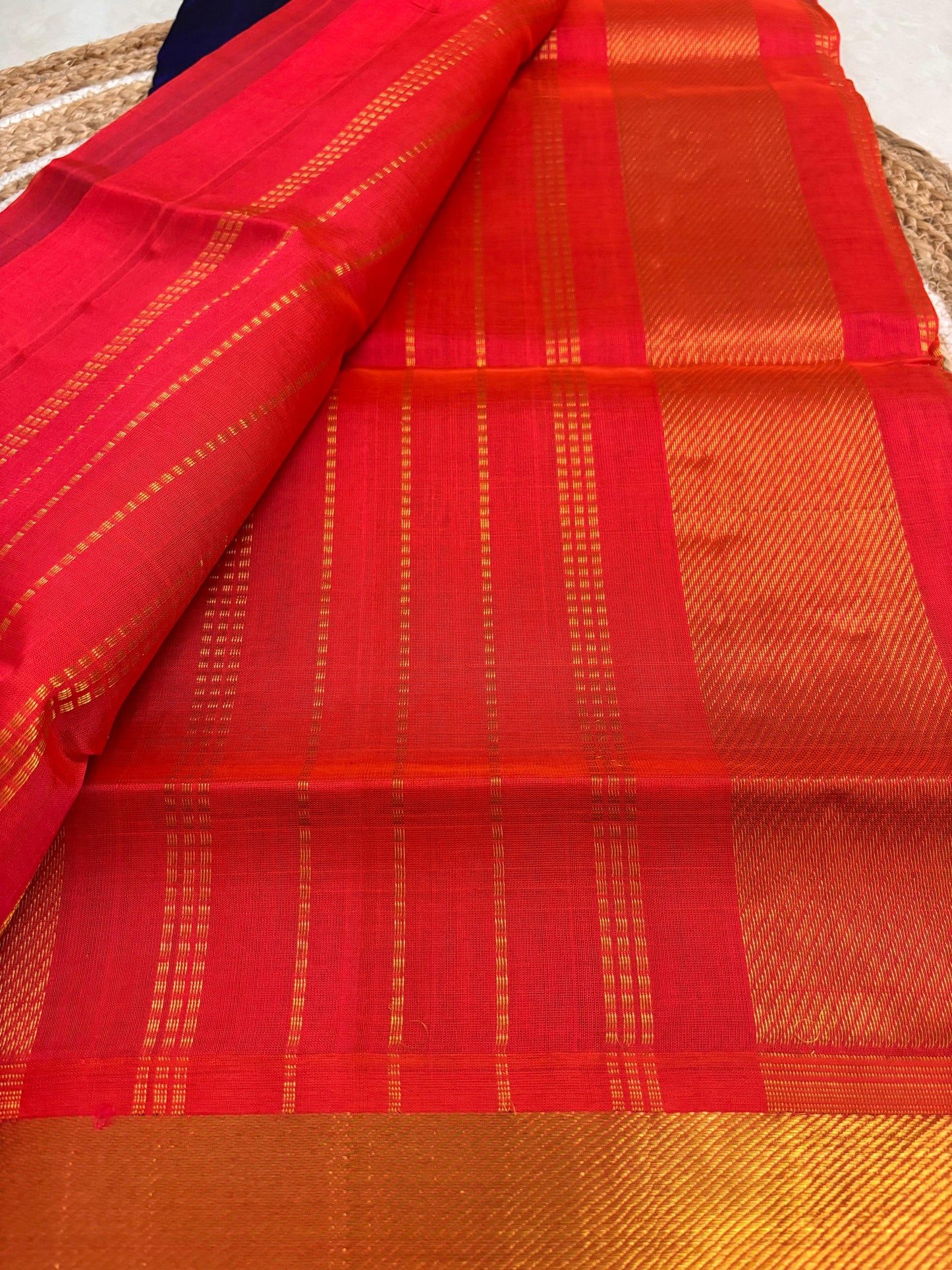 Varnam - Royal Blue Elegance in Pure Kanchipuram Silk Cotton