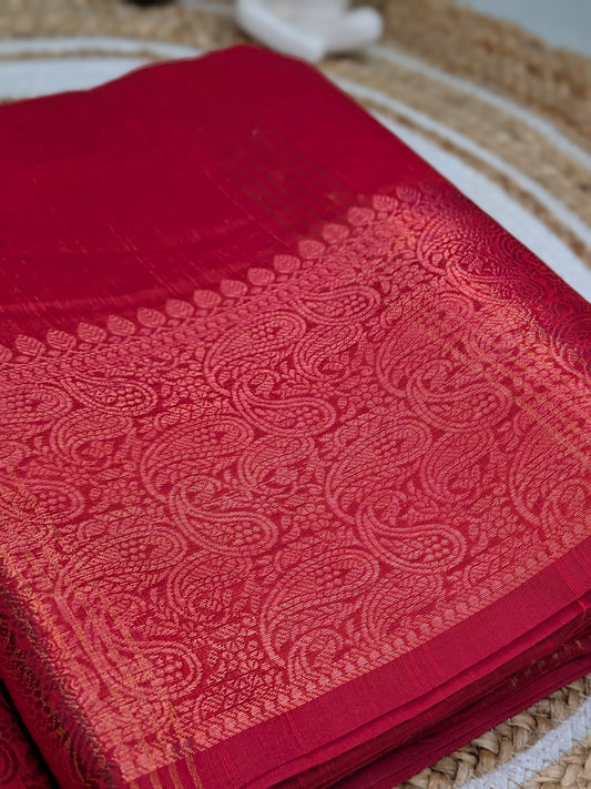 Svarna – Semi Banarasi Saree with Golden Zari Elegance