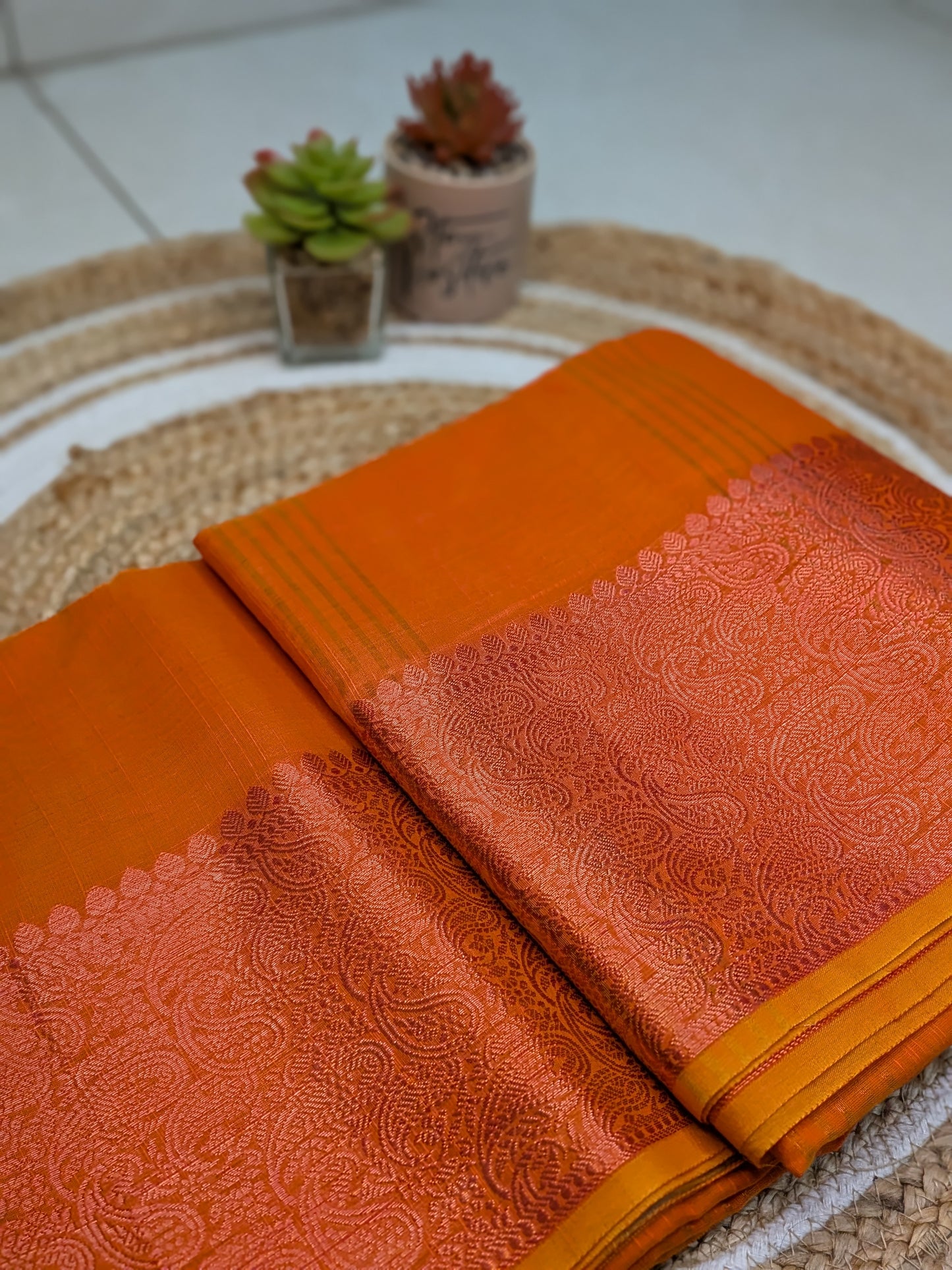 Svarna – Semi Banarasi Saree with Golden Zari Elegance