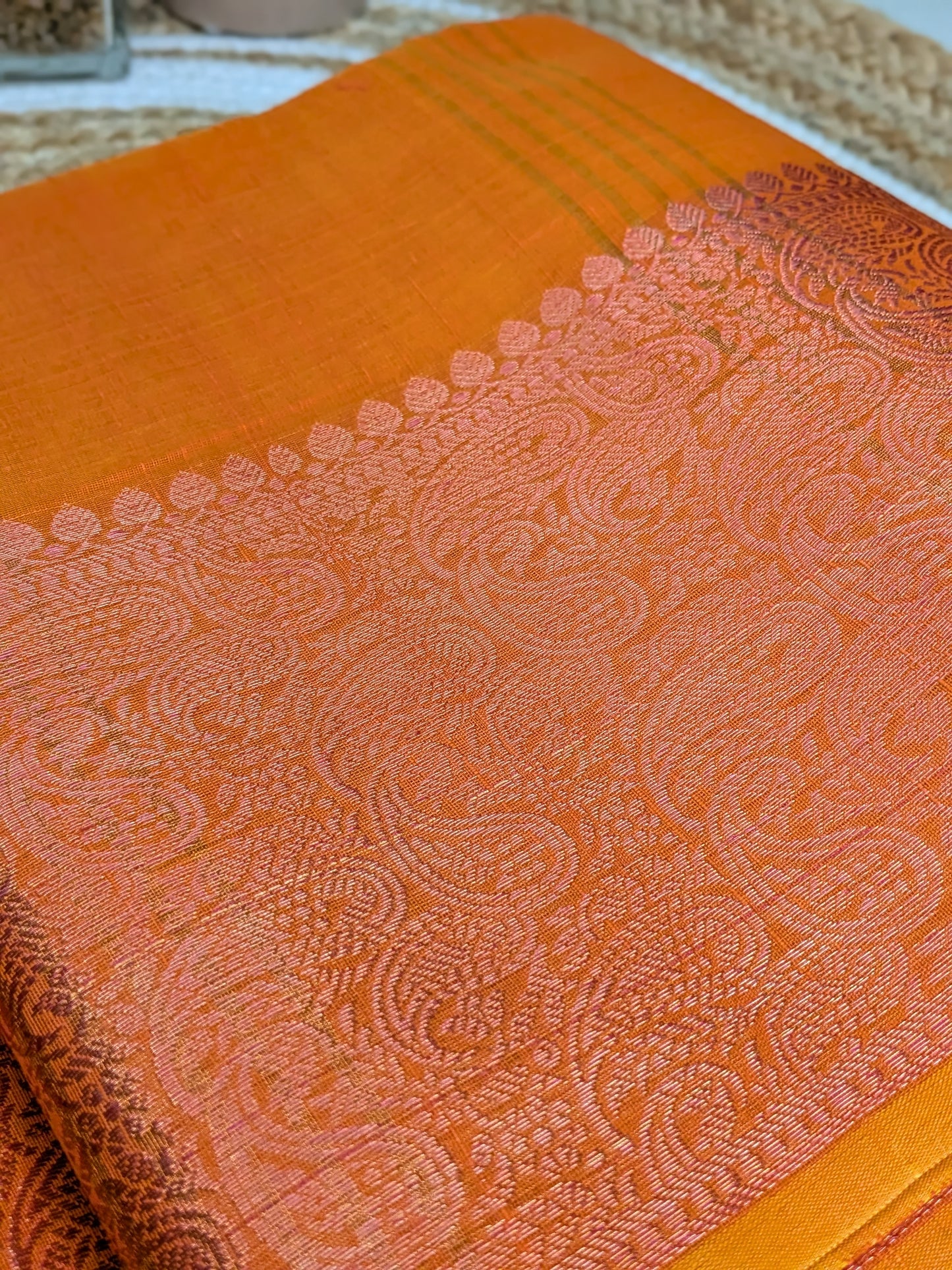 Svarna – Semi Banarasi Saree with Golden Zari Elegance