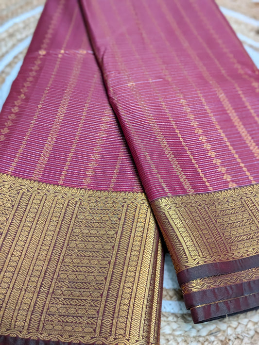 Nayika - Semi Silk Kanchipuram Saree in Maroon & Midnight Green