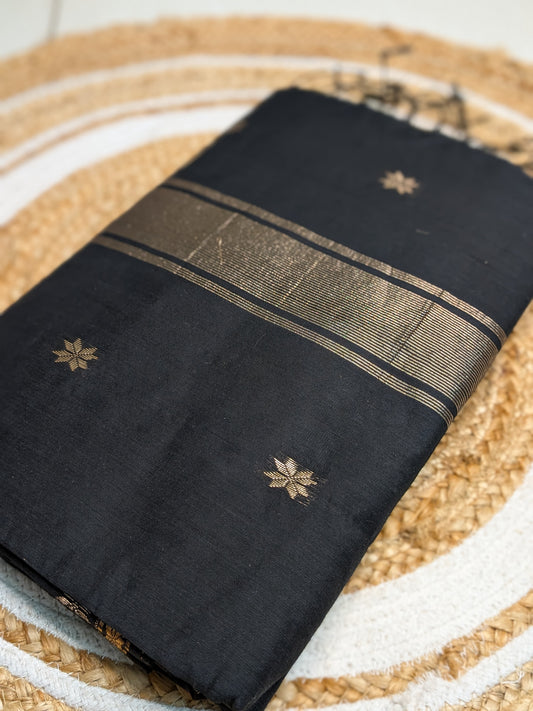 Tara - Maheswari Silk Cotton in Classic Black