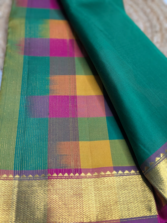 Taarakai - Pure Kanchipuram Silk Saree Emerald Harmony